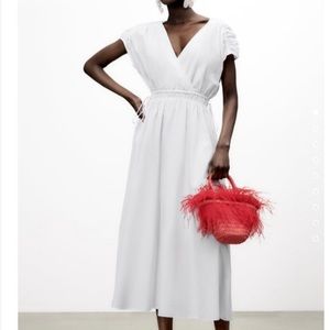 Zara Elastic Waist Poplin Dress